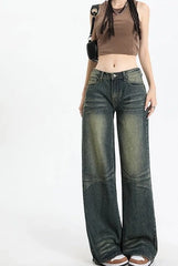 Sunoo Indigo Pleat-Washed Jeans