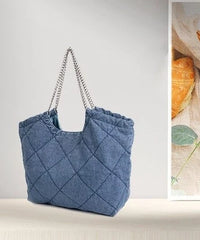 Jennie Blue Quilted Chain Bag