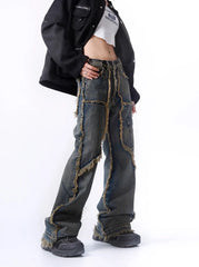 Jay Indigo Tassel-Lined Jeans