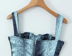 Chiquita Two-Tone Stripe Bustier Top