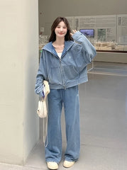 Giselle Washed Denim Jacket & Pants Set