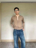 Jin Mocha Crewneck Knit Cardigan