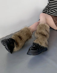 Natty Brown Fur Leg Warmers