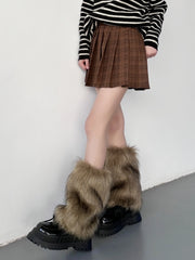 Natty Brown Fur Leg Warmers