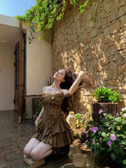 Leeseo Brown Corset Dress