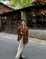 Rami Brown Suede Blazer Jacket