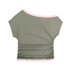Ningning Ruched Boatneck Top