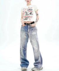 J-Hope Faded Distressed Jeans