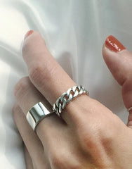 Jungkook Silver Adjustable Chain Ring