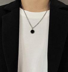 Jungkook Noir Circle Pendant Necklace