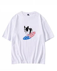 Jungkook Surfing Dog Print Tee