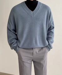 Sunghoon Sky Knit V-Neck Sweater