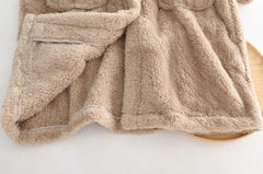 Wonhee Bear Ears Plush Coat