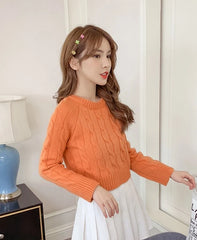 Suga Tangerine Knot-Pattern Sweater