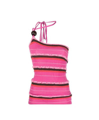 Wonyoung Asymmetric Stripe Top