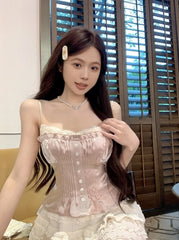Minji Blush Layered Pleated Top
