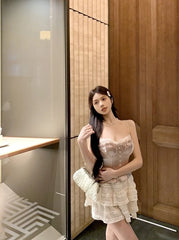 Minji Blush Layered Pleated Top