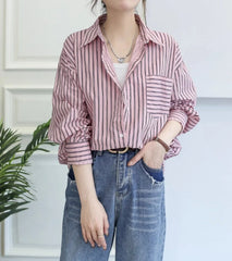 Yeji Pink Stripe Button-Down Shirt