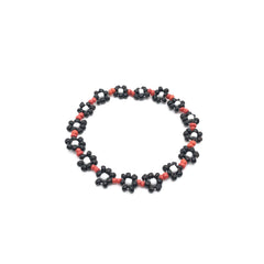 Taehyung Red Black Beaded Bracelet Set