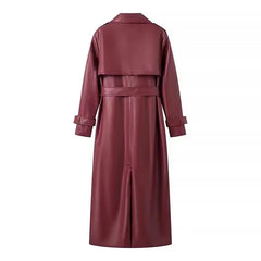 Lisa Faux Leather Trench Coat