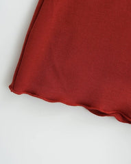 Winter Red Tie-Neck Sleeveless Top