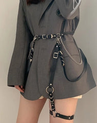Rosé Leather Thigh Harness