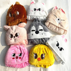 SKZoo™ Hooded Flannel Blanket Cartoon Cape Shawl