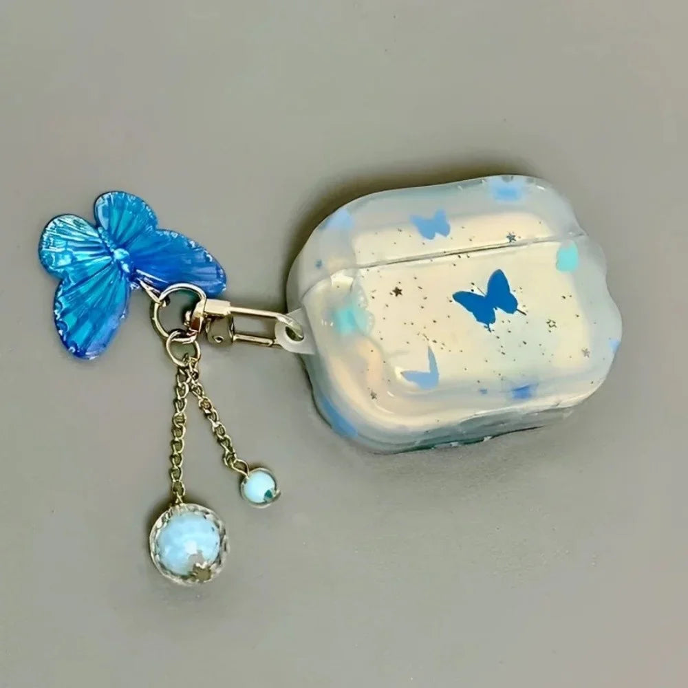 Ink Blue Butterfly AirPods Case