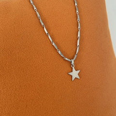 Winter Silver Star Pendant Necklace
