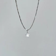 Winter Silver Star Pendant Necklace