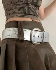 Rei Silver Studded Buckle Belt