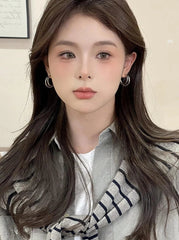 Jimin Silver Triple-Loop Earrings