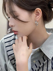 Jimin Silver Triple-Loop Earrings