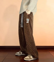 Suga Mocha Checkered Corduroy Pants