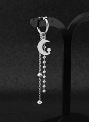 Suga Silver Crescent Moon Earring