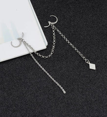Taehyung Silver Double-Buckle Earring