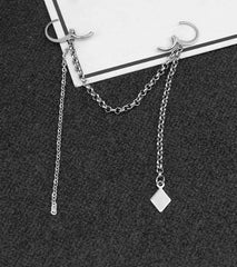 Taehyung Silver Double-Buckle Earring