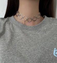 Taehyung Silver Round-Link Necklace