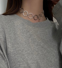 Taehyung Silver Round-Link Necklace