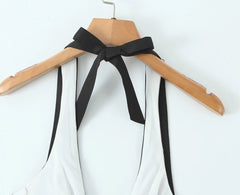 Julie Striped Halter Top