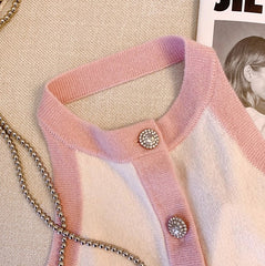 Jennie White & Pink Halter Top