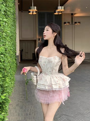 Jennie Floral Peplum Corset Top