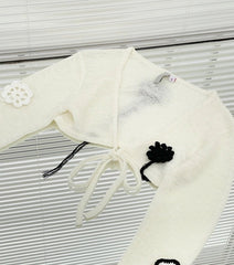 Danielle Ivory Flower Embroidered Cardigan