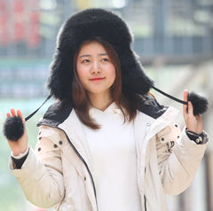 Jimin Ivory Fur Ski Hat