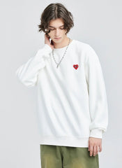 Jimin Ivory Heart Patch Sweater