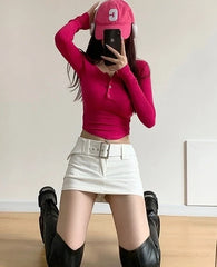 Ruka Wide Belt Mini Skirt
