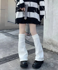Y2K White Leg Warmers