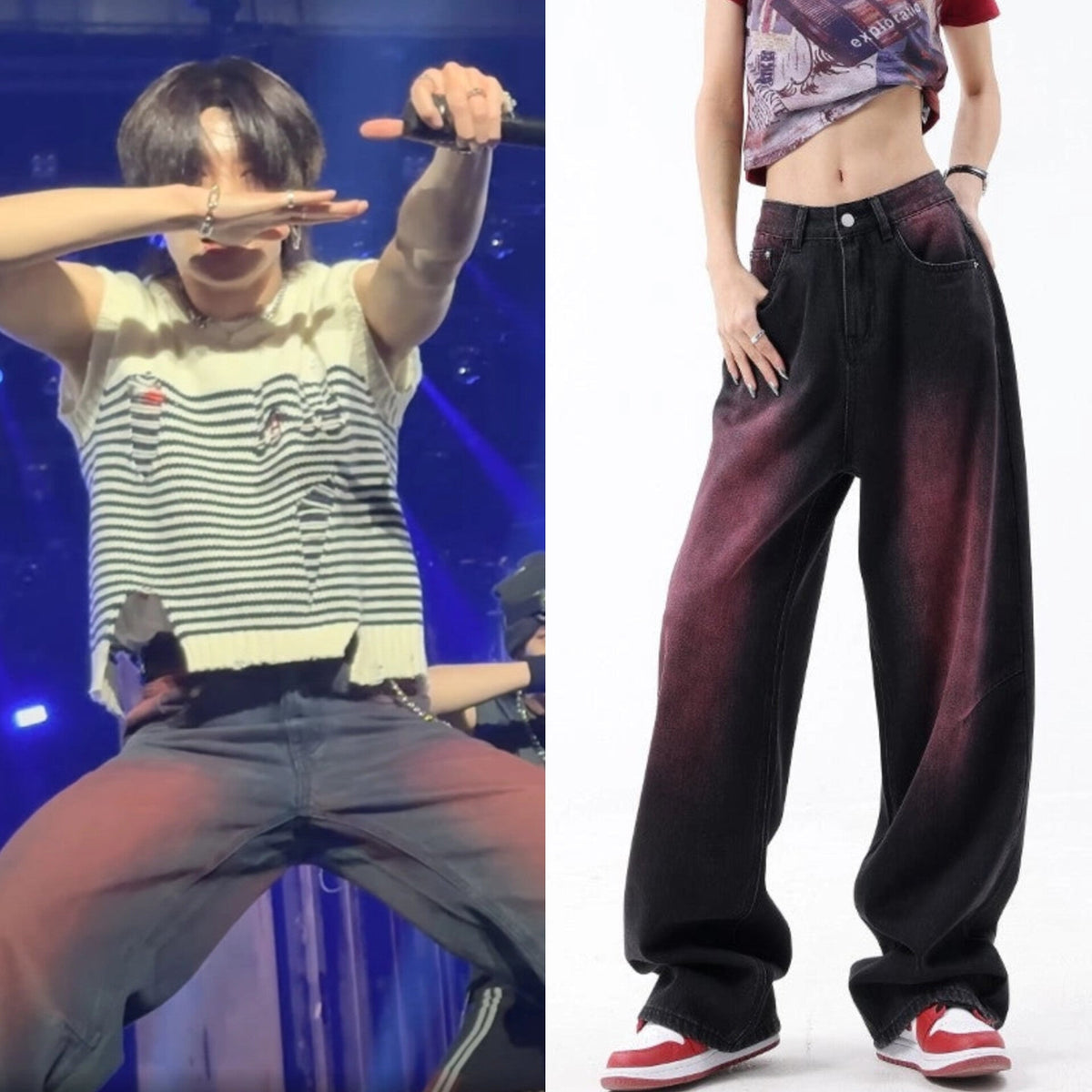 Jeongin Black Pink Jeans