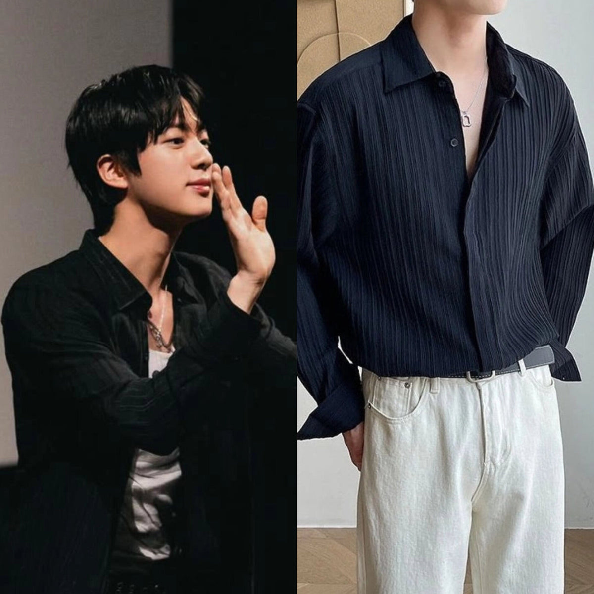 Jin Pleated Textured Shirt