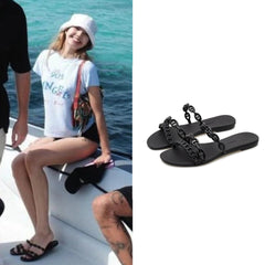 Lisa Chain-Link Slide Sandals